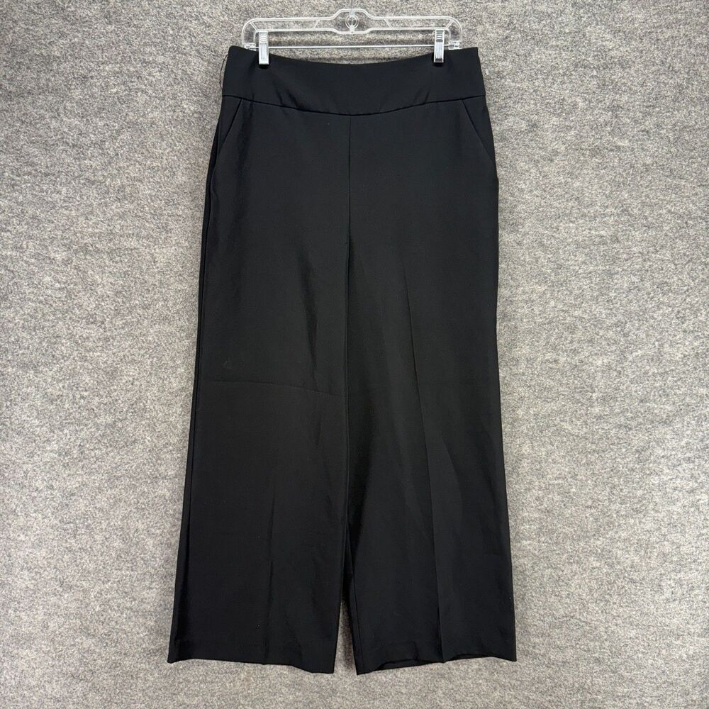 New York & Company Dress Pants Women 12P Petite Black High Rise Pleated Zipper